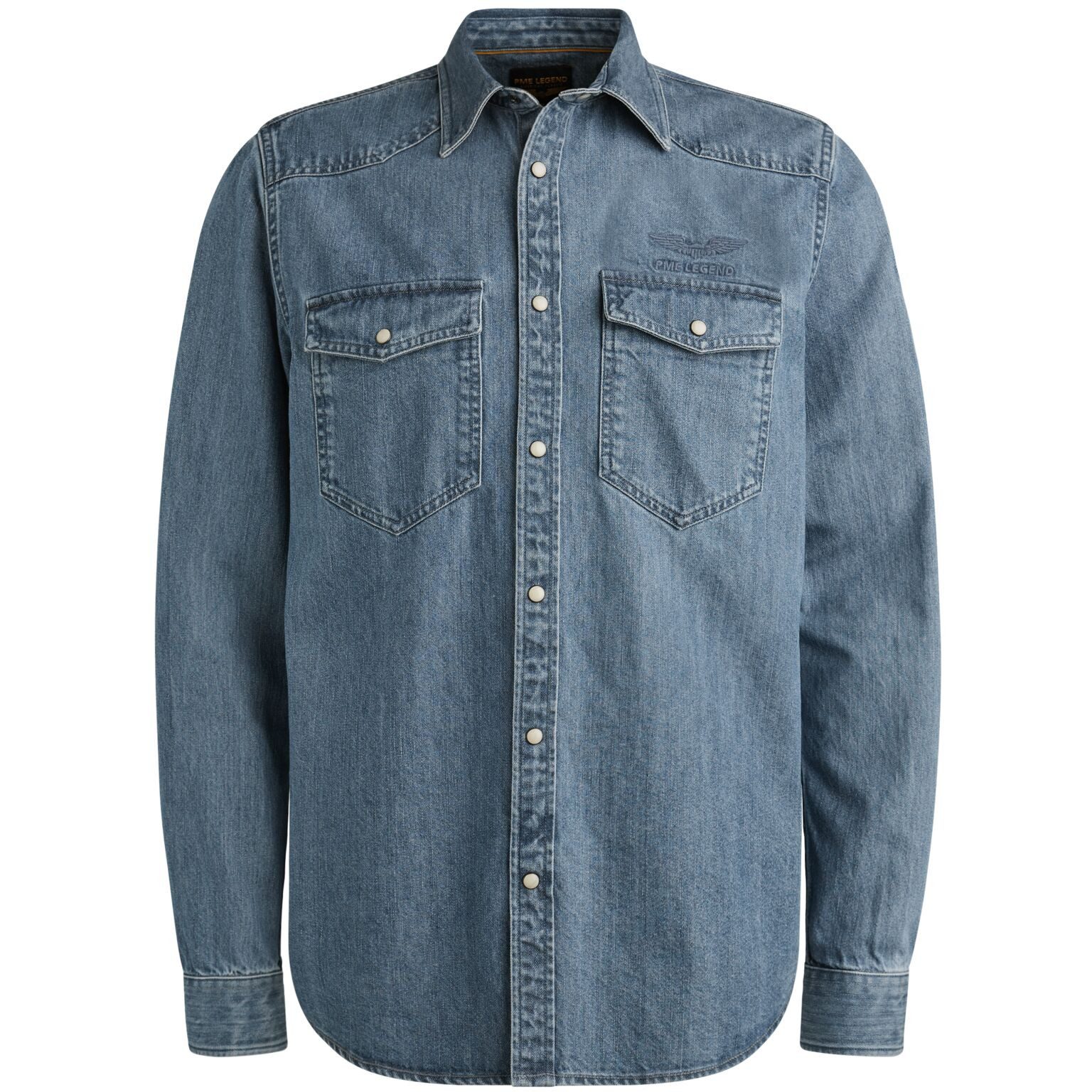 PME LEGEND Jeanshemd mit Logo Stickerei