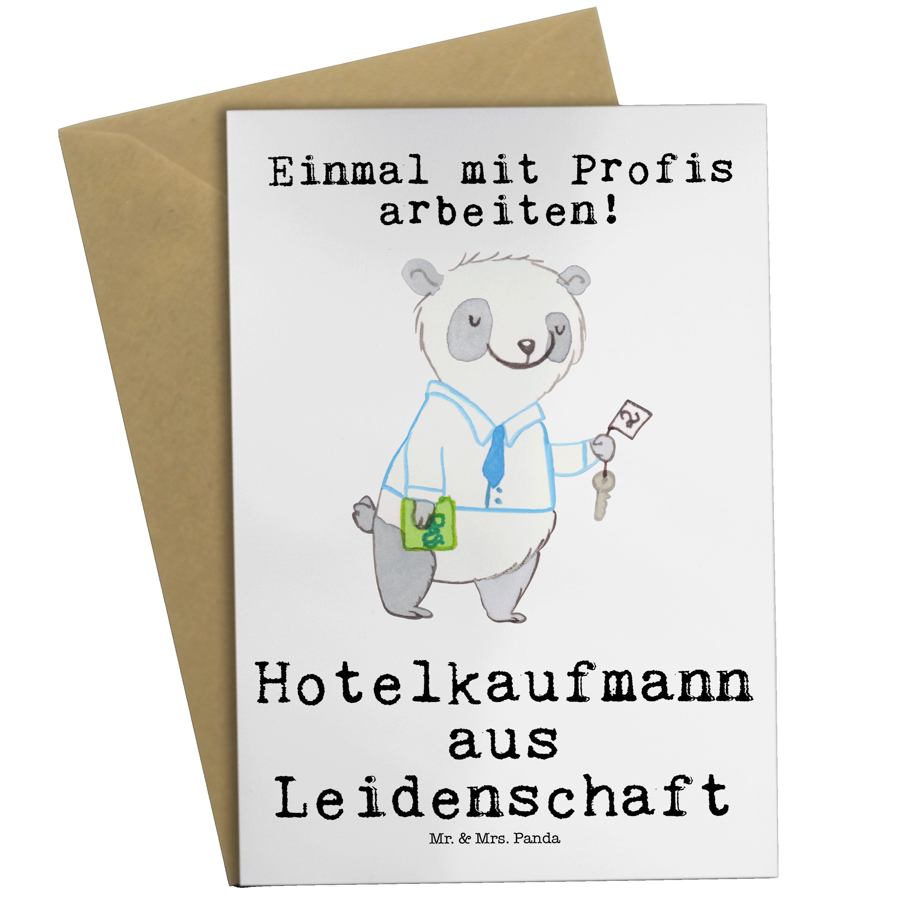 Mr. & Mrs. Panda Grußkarte - Karte, Weiß Geburtstagsk aus Leidenschaft Geschenk, Hotelkaufmann 