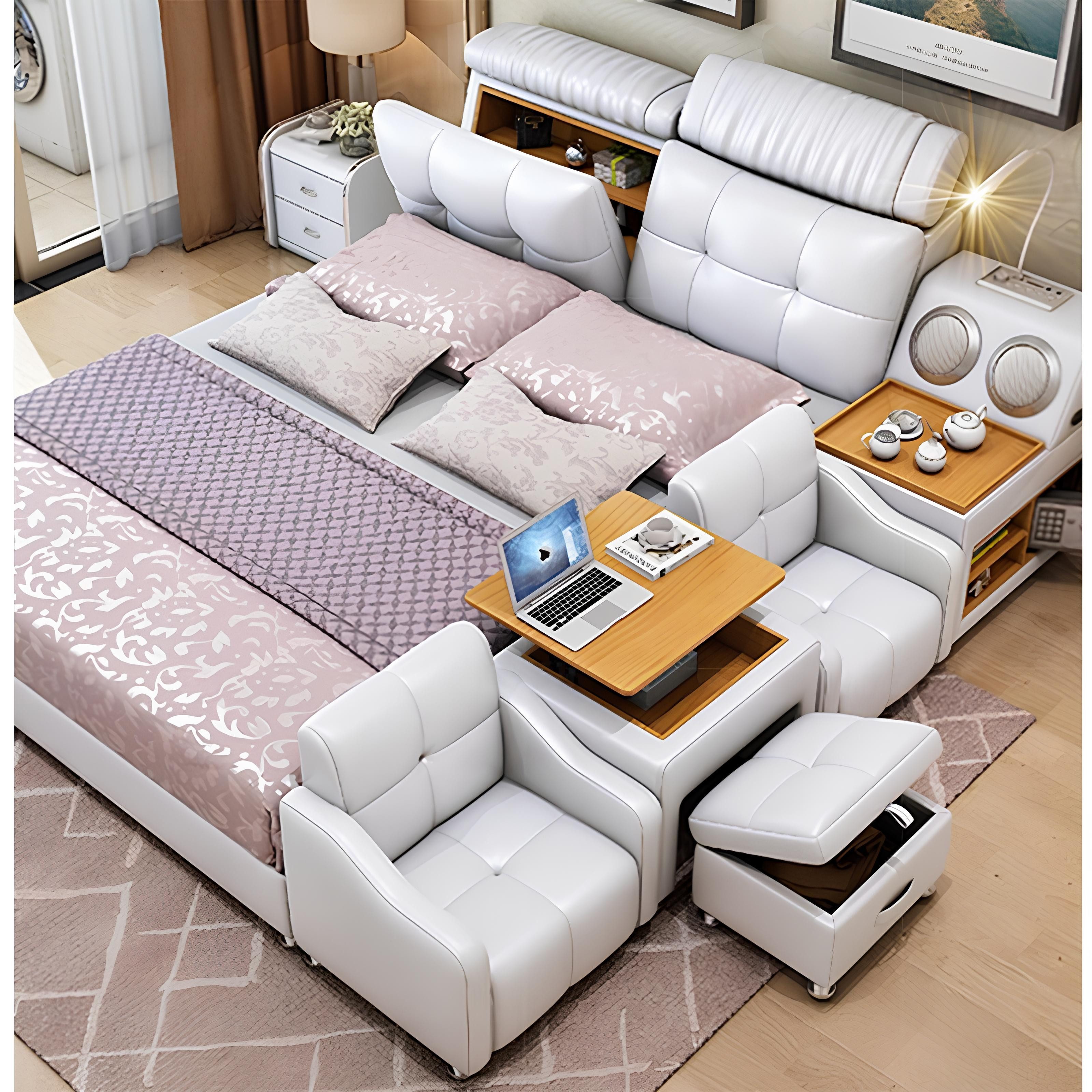 Xlmoebel Multimediabett Vielseitiges Bett für moderne Hotels mit Multifunktions-Sound und (1-tlg., Multifunktion Bett), Hergestellt in Europa