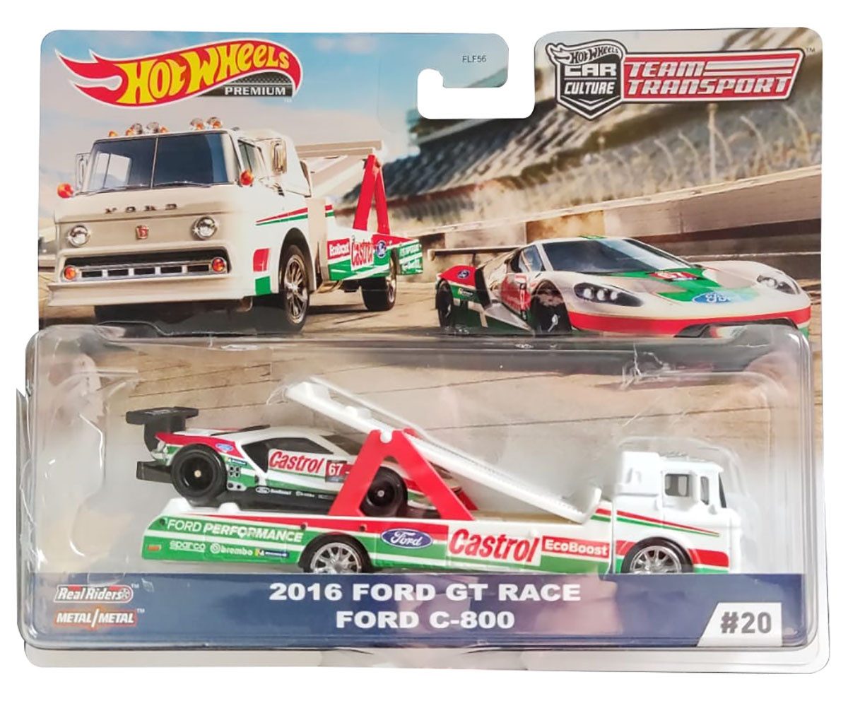 Hot Wheels Sammlerauto Hot Wheels GJT40 Premium Car Team Transport Ford, Maßstab 1:64, (Set, 2-tlg)