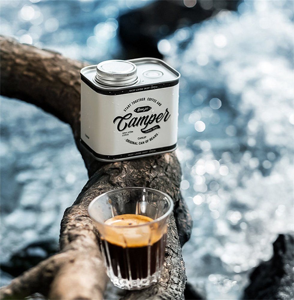 L.Ru House Kaffeedose Camping-Blechdose UG Geschenk-Idee Versiegelte Retro im Coffee für Kaffee-Fans, Kaffeebohnen Weiß Kaffeedose für Art Freien, Dose