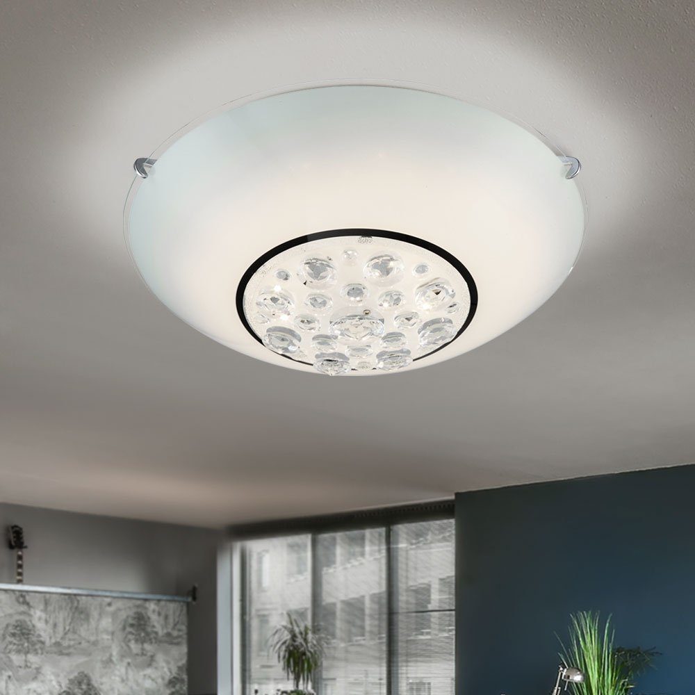 Kristallleuchte LED-Leuchtmittel Wohnzimmerleuchte Deckenlampe fest Warmweiß, Deckenleuchte, Deckenleuchte verbaut, etc-shop LED