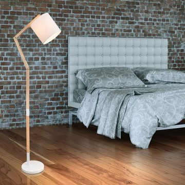 etc-shop LED Stehlampe, Leuchtmittel inklusive, Warmweiß, Farbwechsel, Holz Steh Leuchte verstellbar Wohn Zimmer FERNBDIENUNG Lampe