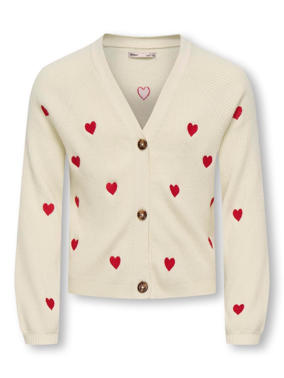 KIDS ONLY Strickjacke KOGDANA LIFE LS HEART VNECK CARDIGAN KNT