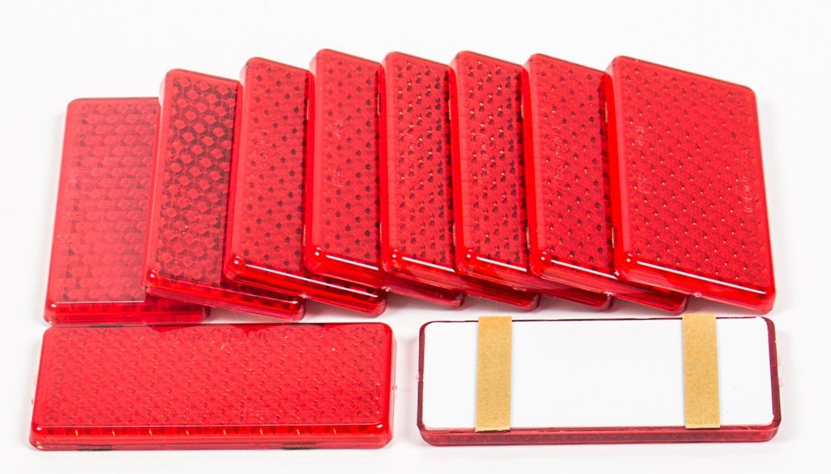 Bubble-Store Katzenauge Reflektoren-Set 10-teilig, Reflektoren, Rücklicht, LKW, Anhänger, rot