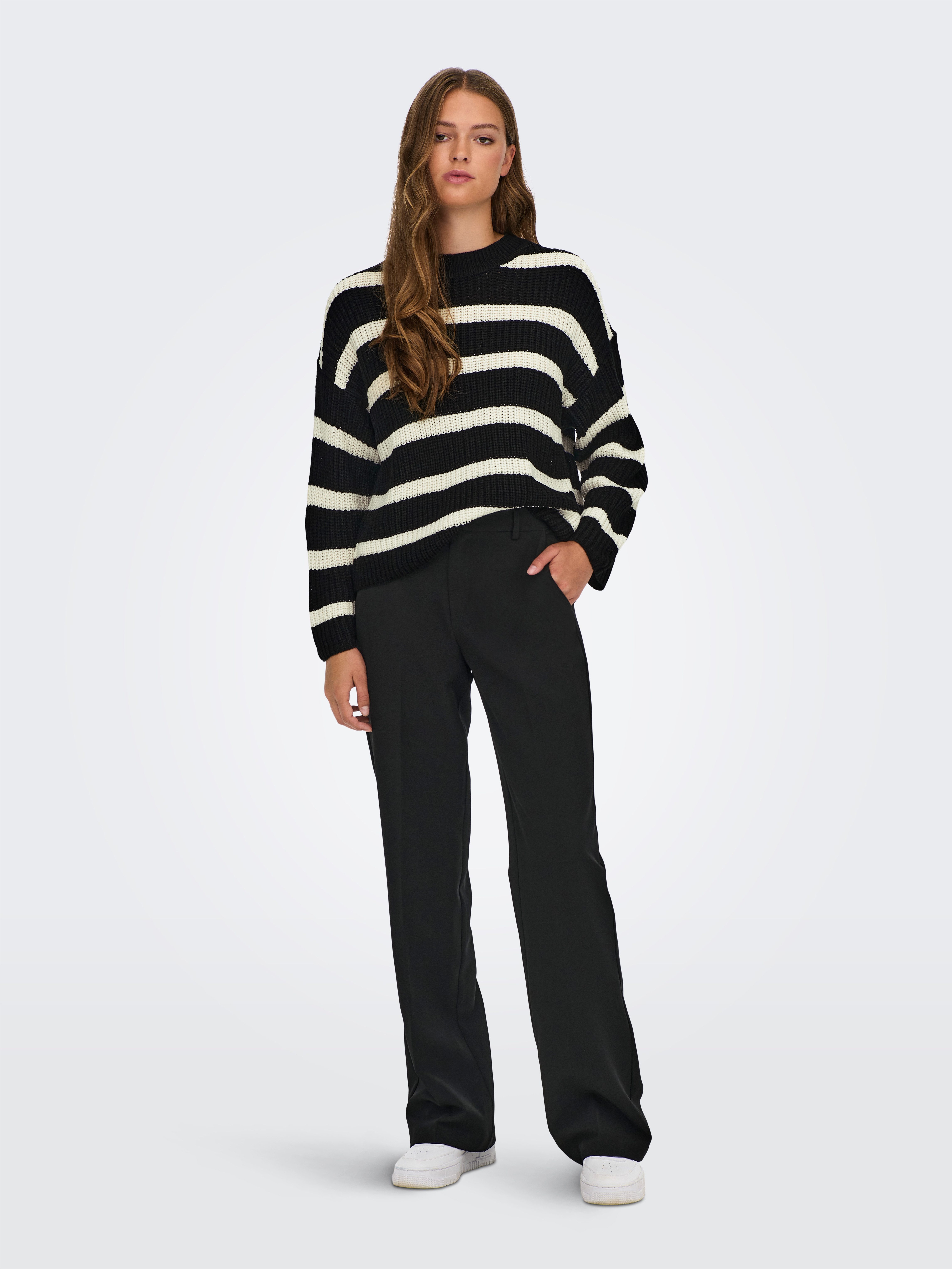 JDY Strickpullover JDYJUSTY L/S STRIPE PULLOVER KNT NOOS