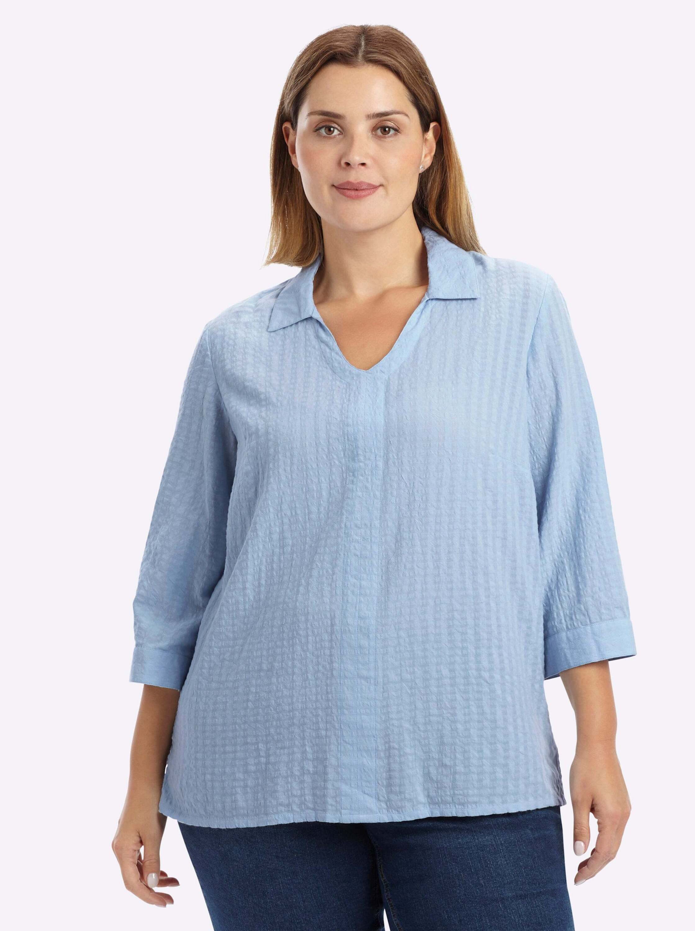 Sheego Klassische Bluse Tunika 3/4-Arm
