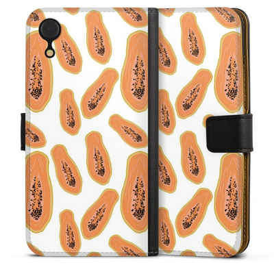 DeinDesign Handyhülle Papaya, Apple iPhone Xr Hülle Handy Flip Case Wallet Cover Handytasche Leder