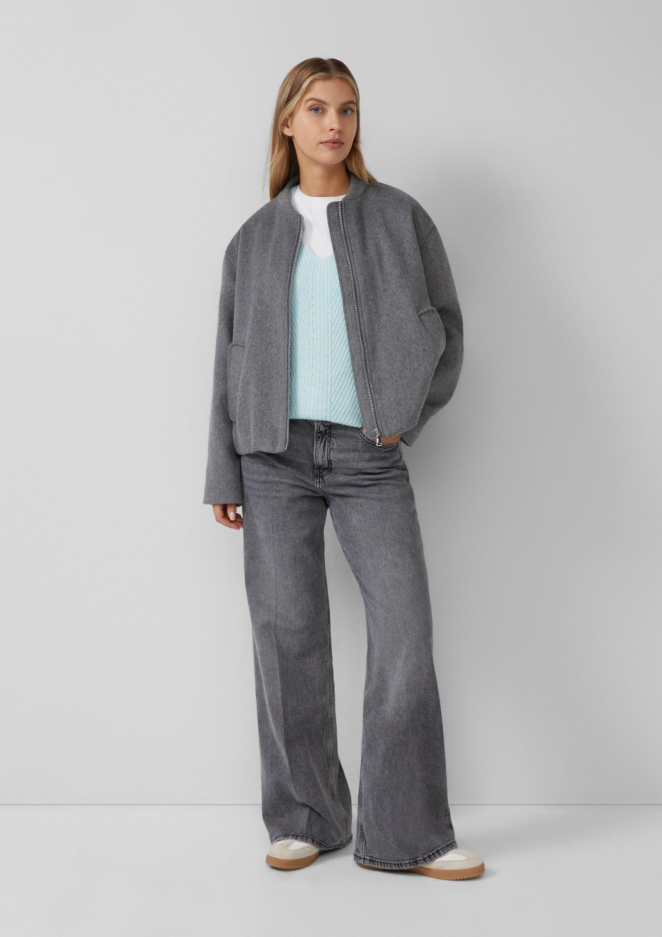 s.Oliver Longpullover Strickpullover Weicher Strickpullover im Relaxed Fit mit V-Ausschnitt