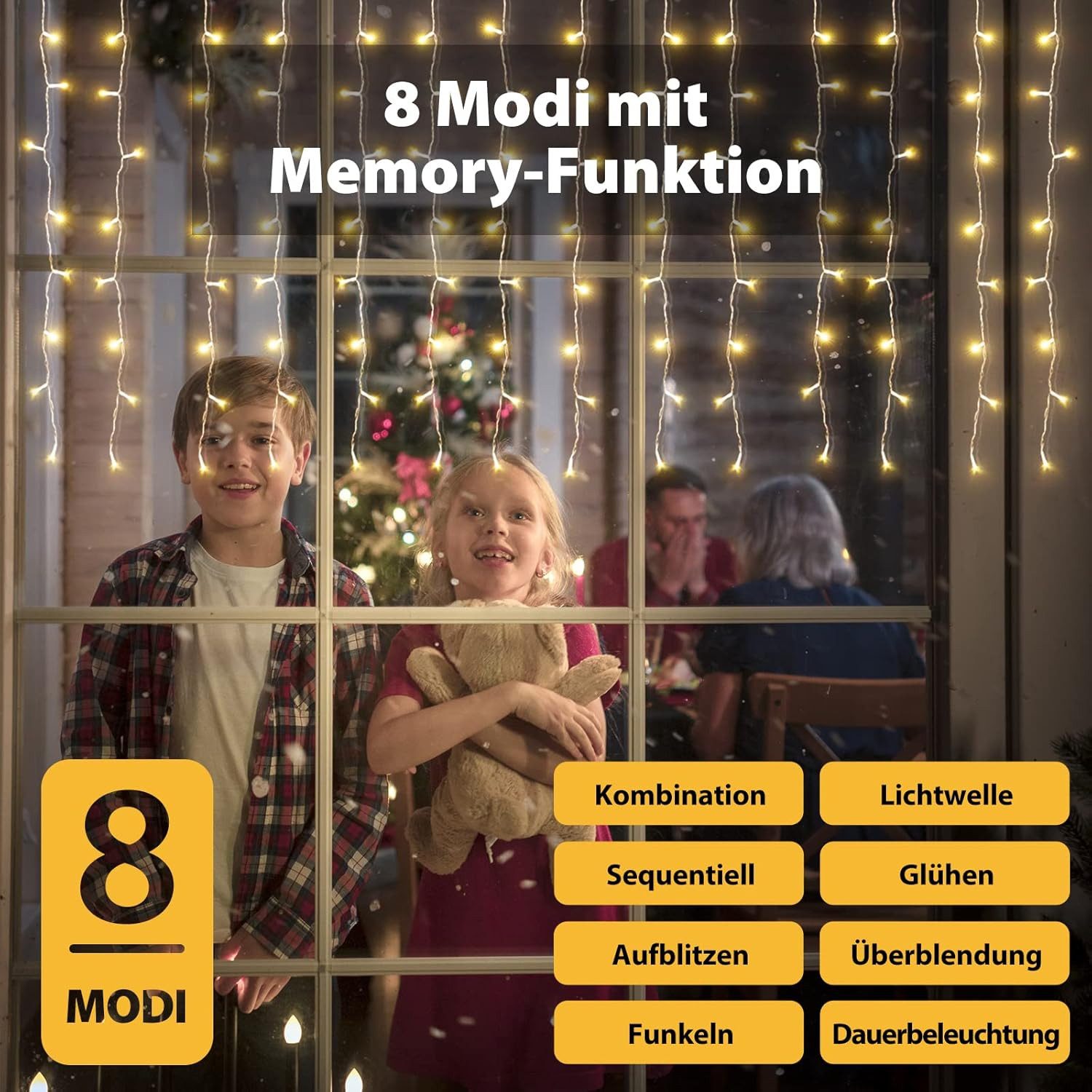 Salcar LED-Lichtervorhang LED Lichterkette Eisregenvorhang Außen, günstig online kaufen