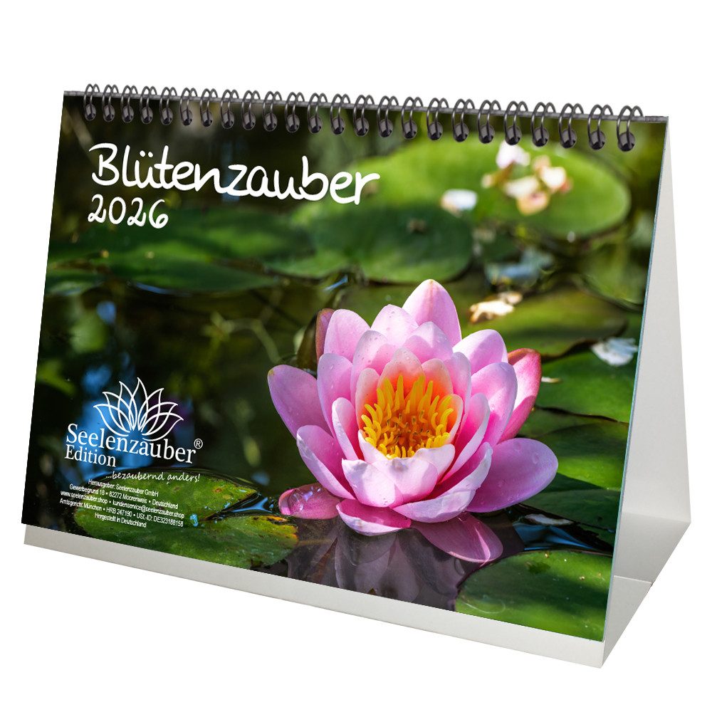 Seelenzauber Tischkalender Blütenzauber DIN A5 Tischkalender für 2026 Blumen und Blüten