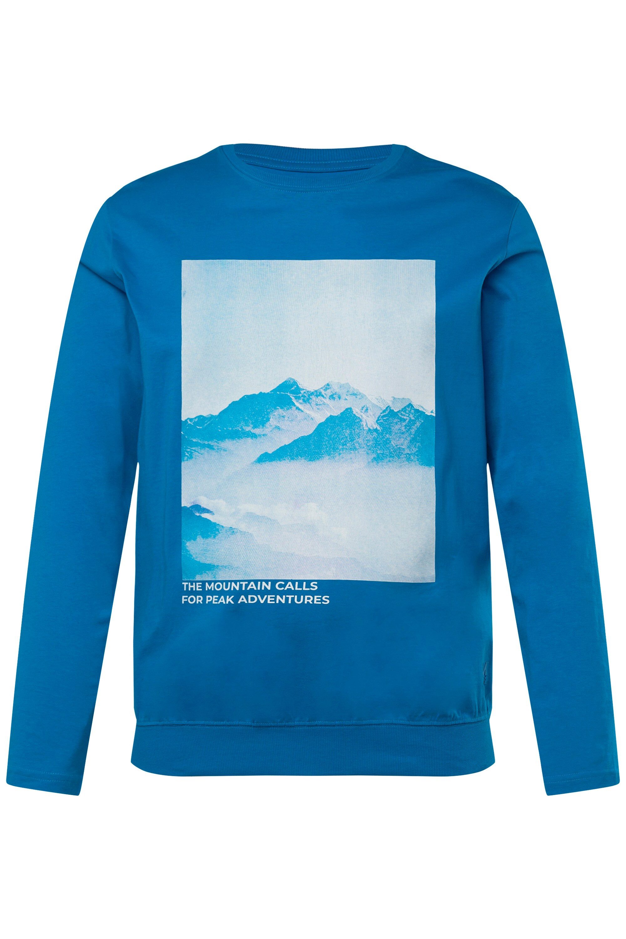 Men Plus T-Shirt T-Shirt Langarm Bauchfit Druck vorne günstig online kaufen