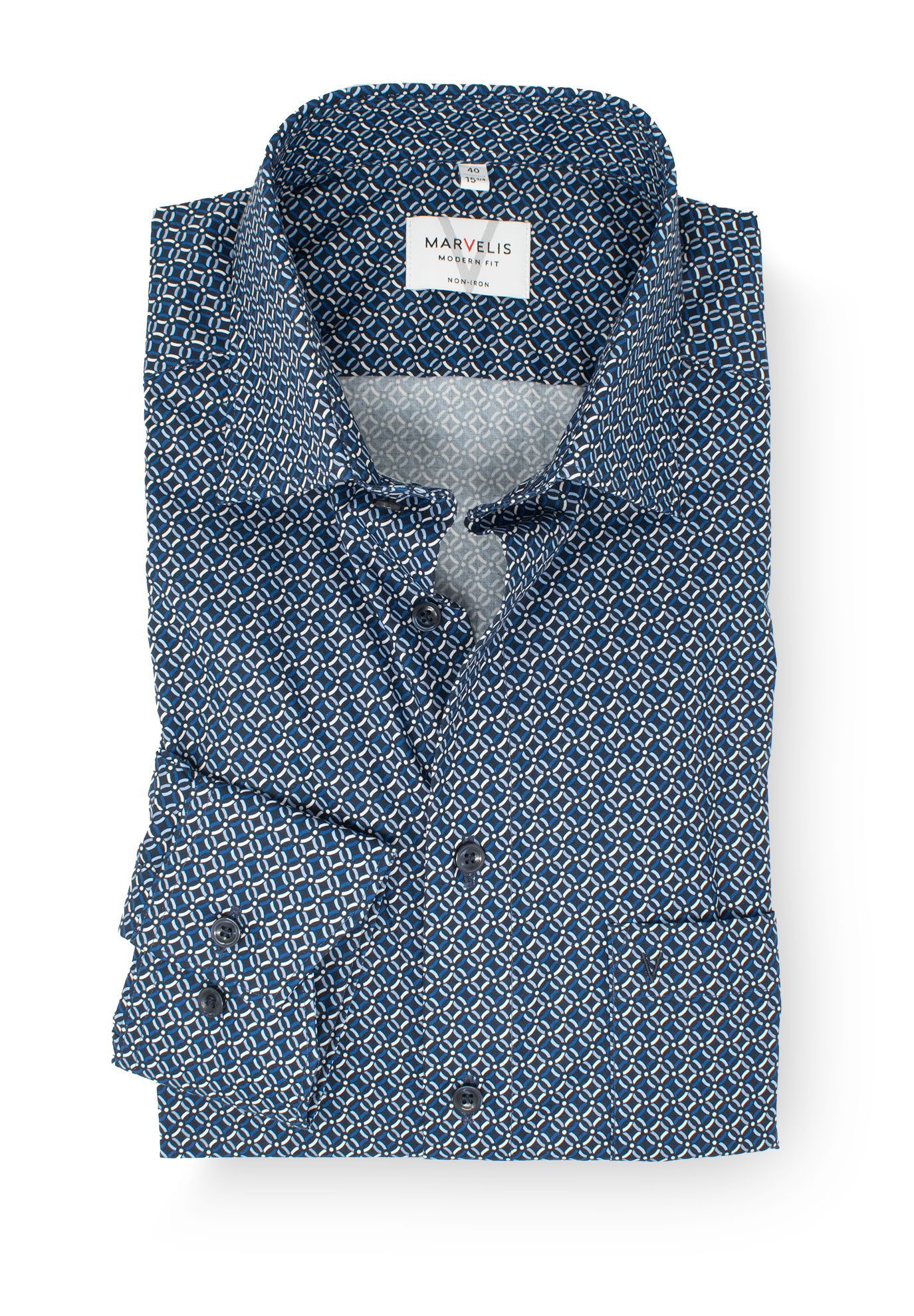 MARVELIS Businesshemd Modern Fit normale, leicht taillierte Schnittführung günstig online kaufen