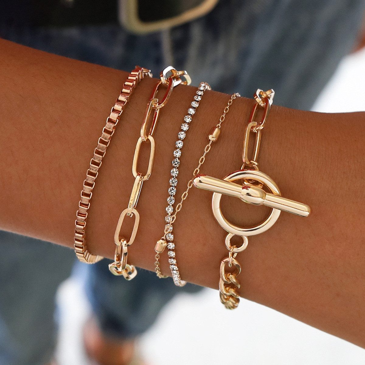KARMA Armband Set Armbandset Metall Gold günstig online kaufen