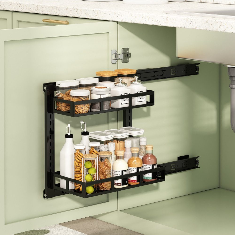 GarveeMore Küchenorganizer-Set 2-stufiges Ausziehbares Spülbeckenregal Küch günstig online kaufen