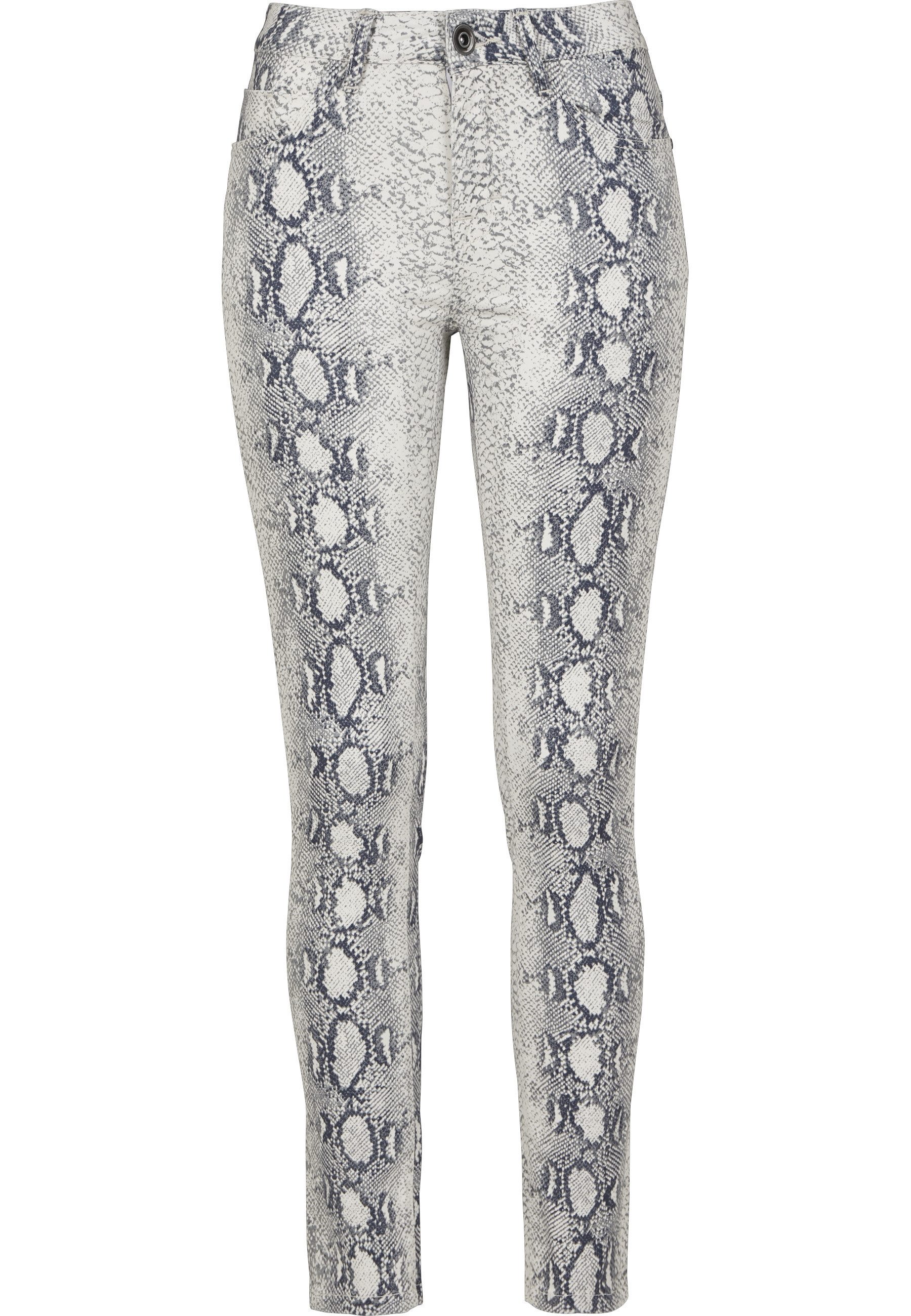 Stoffhose Urban Classics Damen Ladies Animal Stretch Twill Skinny Pants