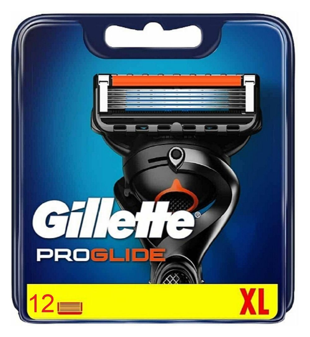 Gillette Лезвия для бритвы ProGlide Лезвия для бритвы 12er Set Ersatzklingen kompatibel 5-fach, 12-tlg., kompatibel mit ProGlide Бритвы Wechselklinge Beauty Pflege, Flexible Klingen Für empfindliche Haut Rasur Rasierset Gleitstreifen