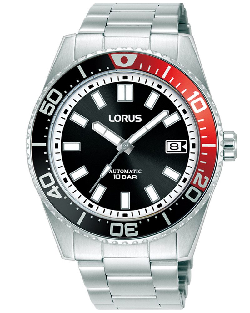 LORUS Automatikuhr RU421AX9, Armbanduhr, Herrenuhr, Mechanische Uhr, Edelstahlarmband, analog, Tag