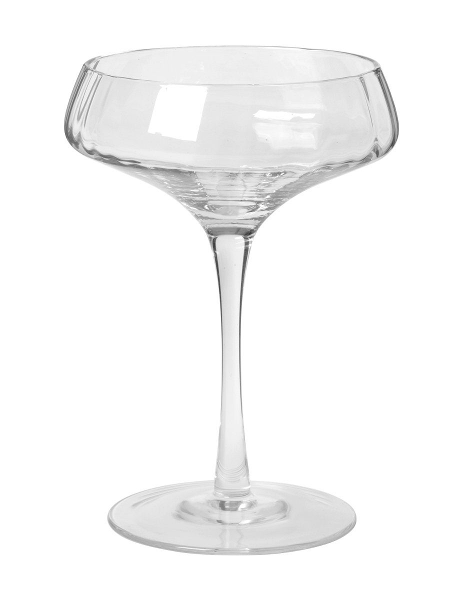 Broste Copenhagen Cocktailglas Sandvig Cocktailglas 0,2l, Mundgeblasenes Glas mit Linien, Sandvig Cocktailglas
