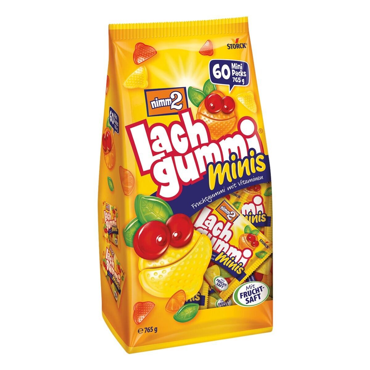 NIMM2 Süßigkeit nimm2 Lachgummi minis, Fruchtgummi, 765 g (60 Portionsbeutel)