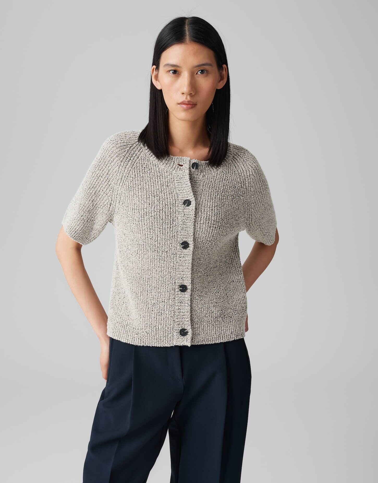 OPUS Strickjacke DACKI Slim mit Mouliné günstig online kaufen