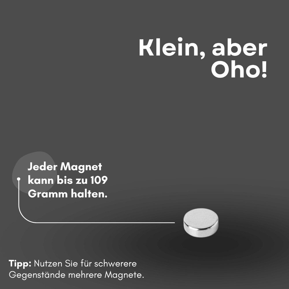 MaajeeKuto Magnet Neodym Magnet Ø3x1 mm N42 – Scheibenmagnet 109 g Haftkraft (10-St) – Bild 5 von 5