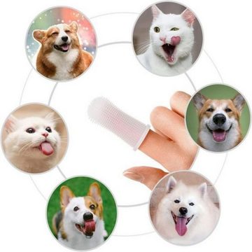 Fivejoy Tier-Fingerzahnbürste Fingerzahnbürste, Zahnbürste 360º Pets Reinigung Zahnbürste, Zahnpflege für Haustiere