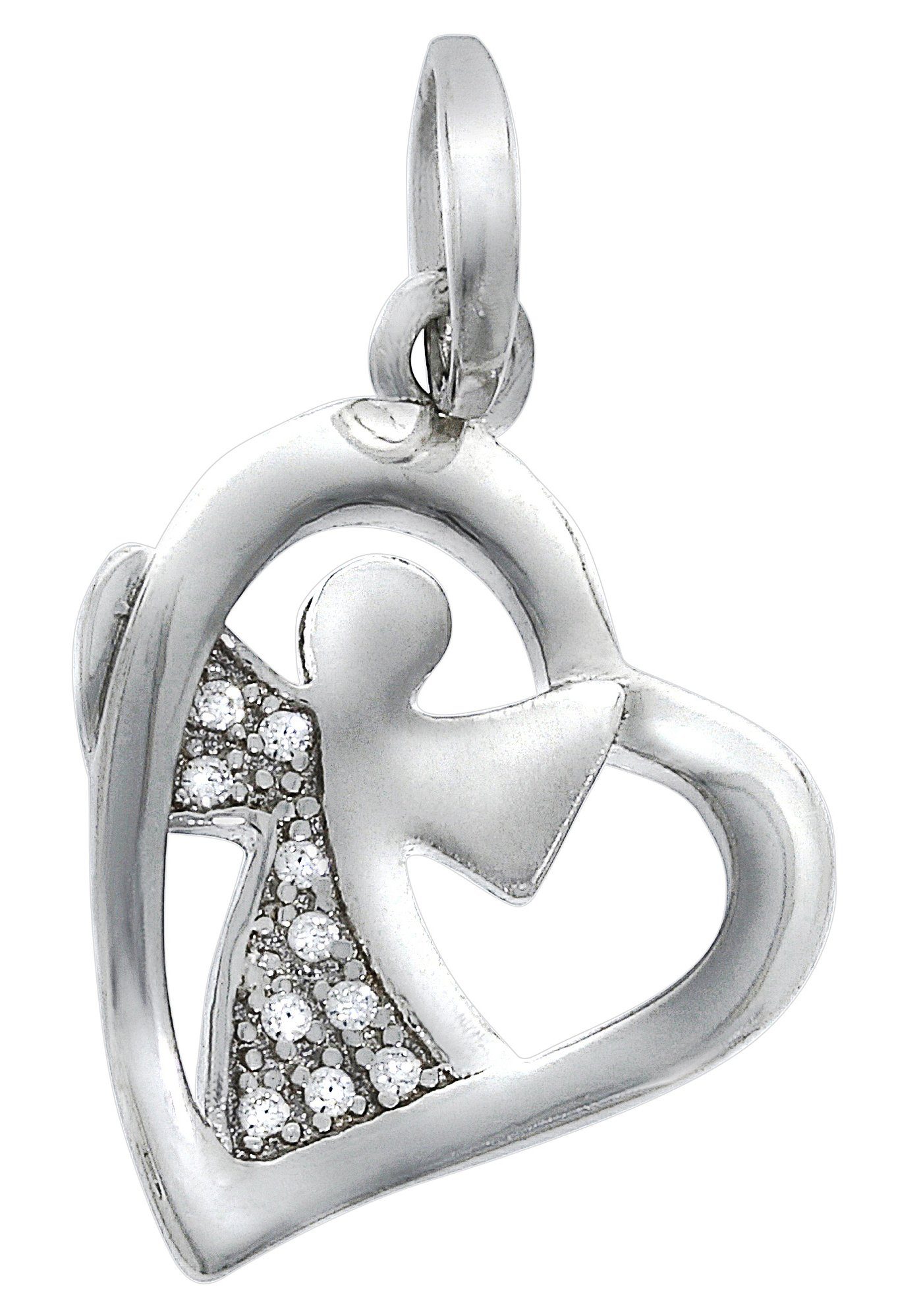 Firetti Kettenanhänger Schmuck Geschenk Silber 925 Halsschmuck Anhänger Herz, mit Zirkonia (synth)