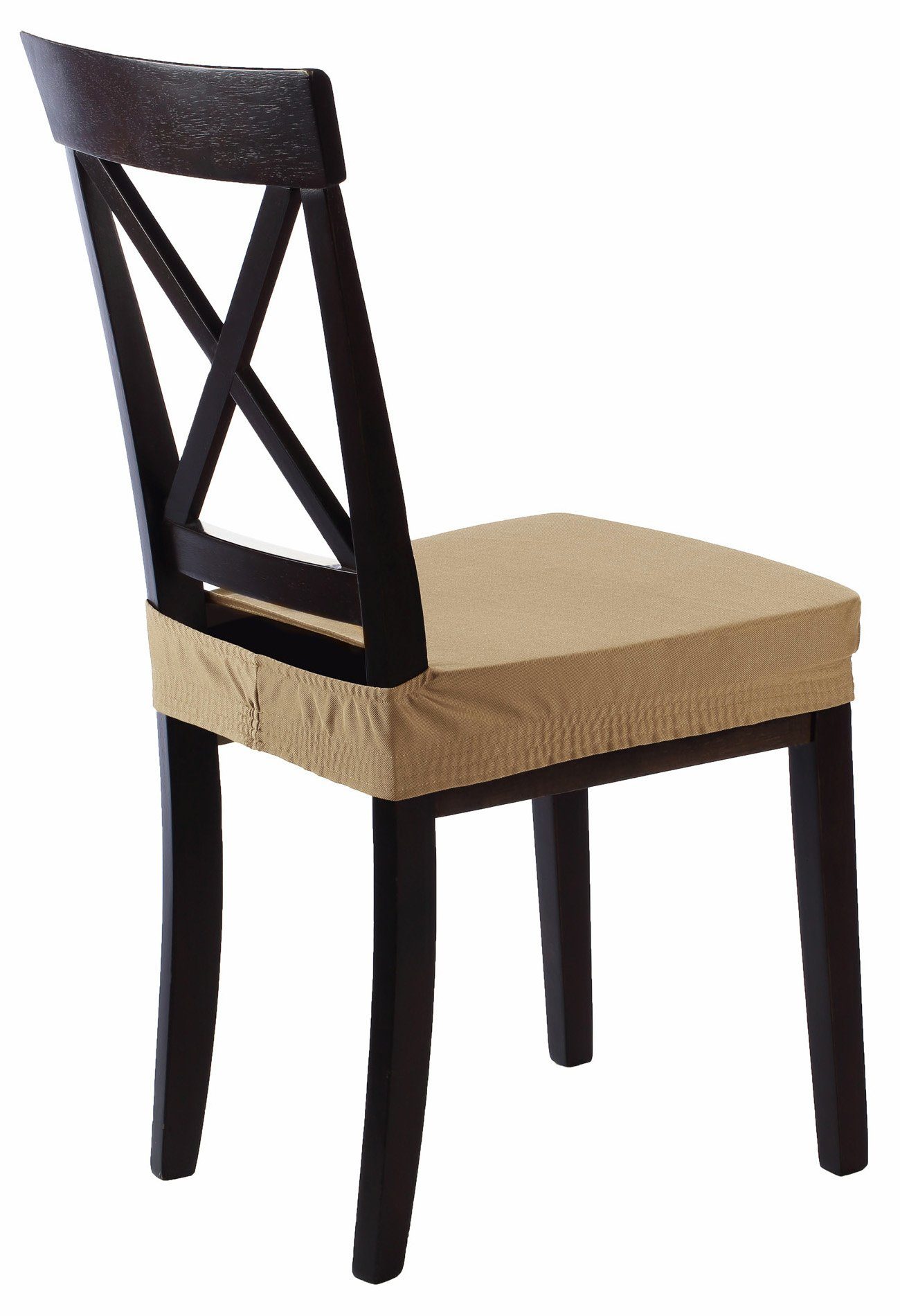 mit elastisch LIVE Fleckenschutz Sitzbezug Lotus SCHEFFLER-HOME Marie Beige sh und HOMESTYLE Effekt, Stuhlbezug