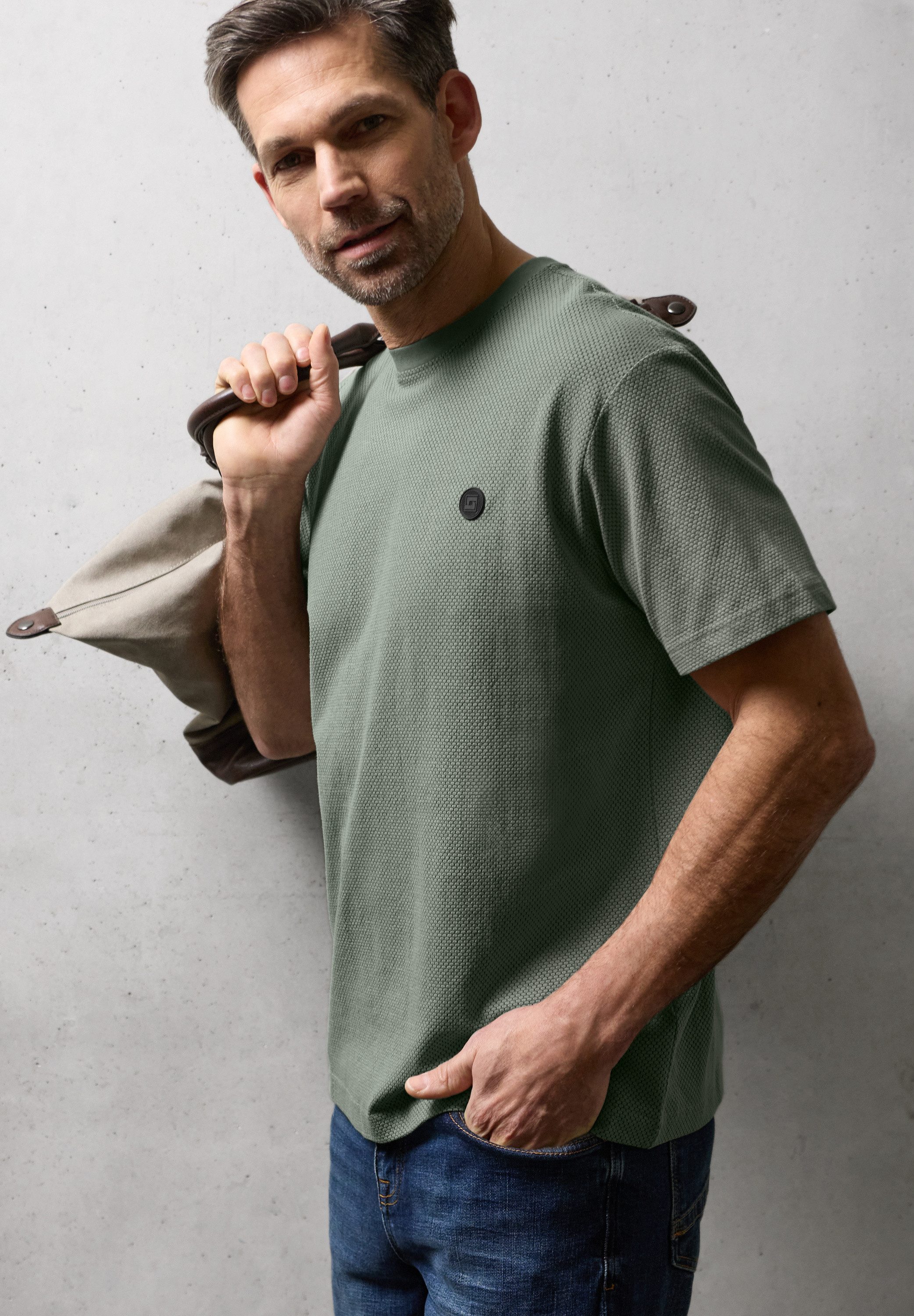 STREET ONE MEN T-Shirt im soften Baumwoll-Mix günstig online kaufen