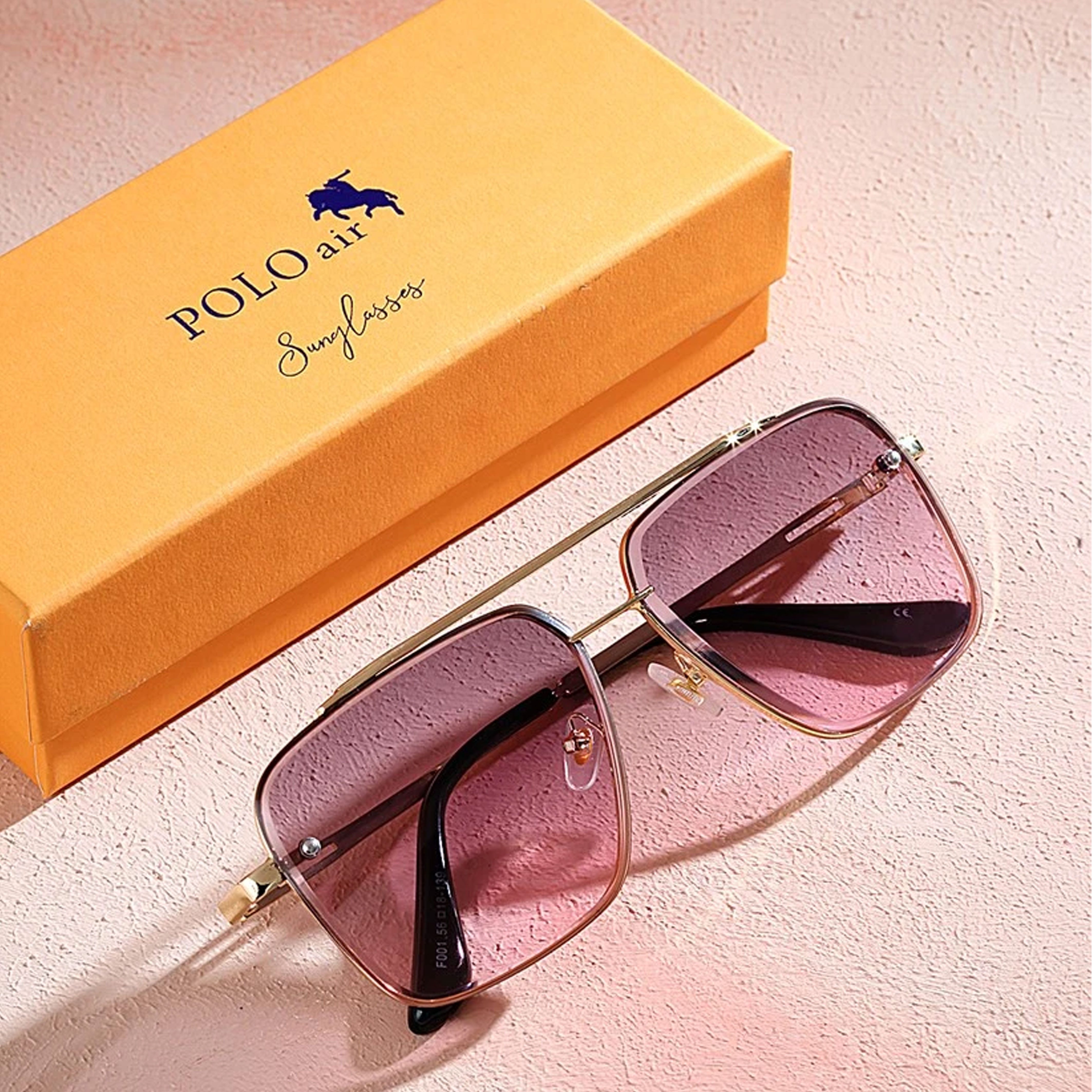 Jungengel Sonnenbrille Polo Air Unisex Retro Vintage Look UV400 Männer & Damen Rechteck (3-teiliges Set, 3-teiliges Set mit Sonnenbrille, Box und Reinigungstuch) 3x Modelle, Metallrahmen, Stylische Sonnenbrille