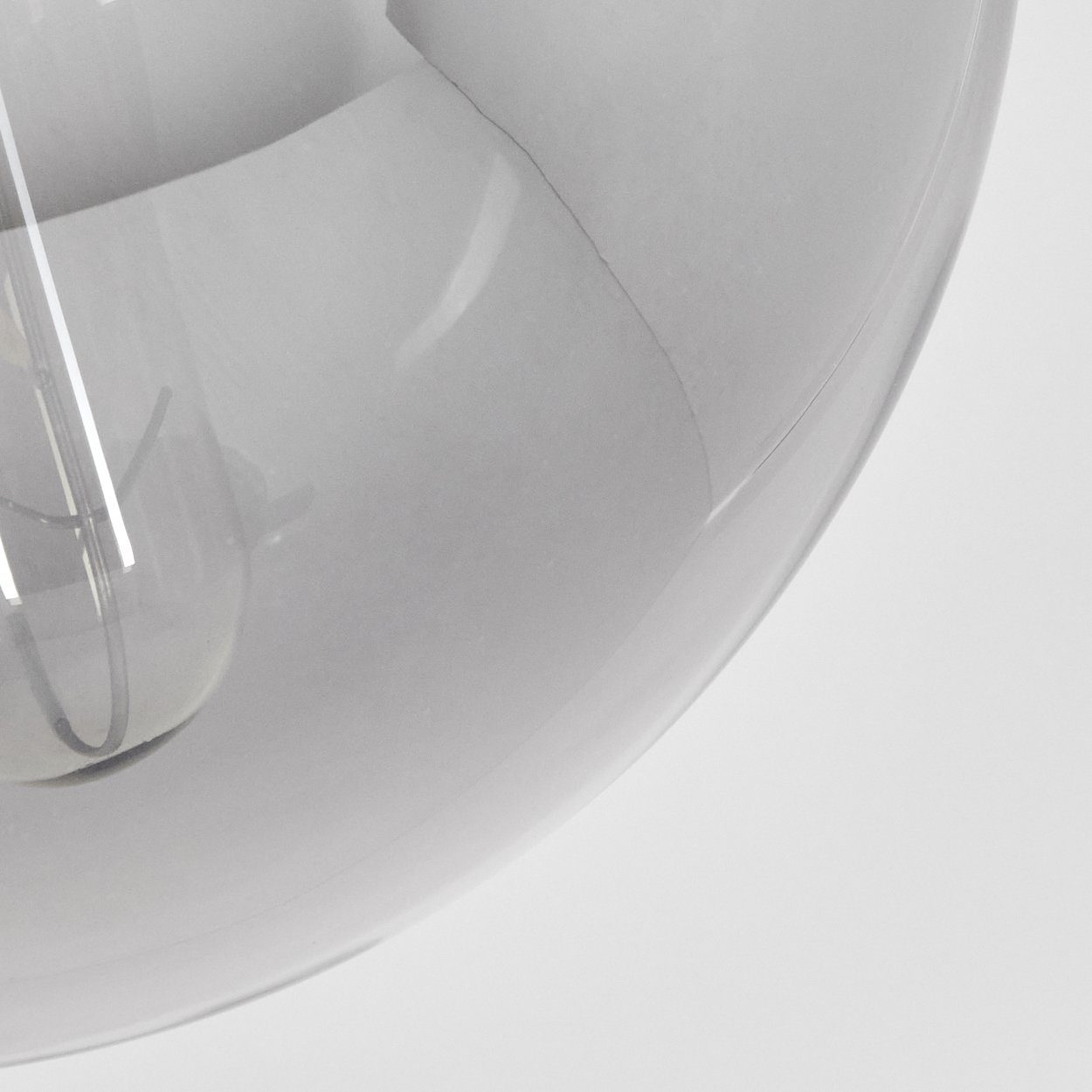 hofstein Deckenlampe mit 150cm, in Metall/Glas aus Höhe Design Leuchte ohne im Glasschirm, Hängeleuchte max. »Pietranera« 1xE27 Leuchtmittel, modernen Schwarz/Rauchfarben,