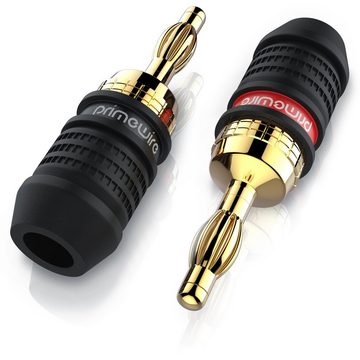 Primewire Audio-Adapter, Bananenstecker für Kabel bis 3,5mm² für Verstärker, HIFI-Receiver uvm