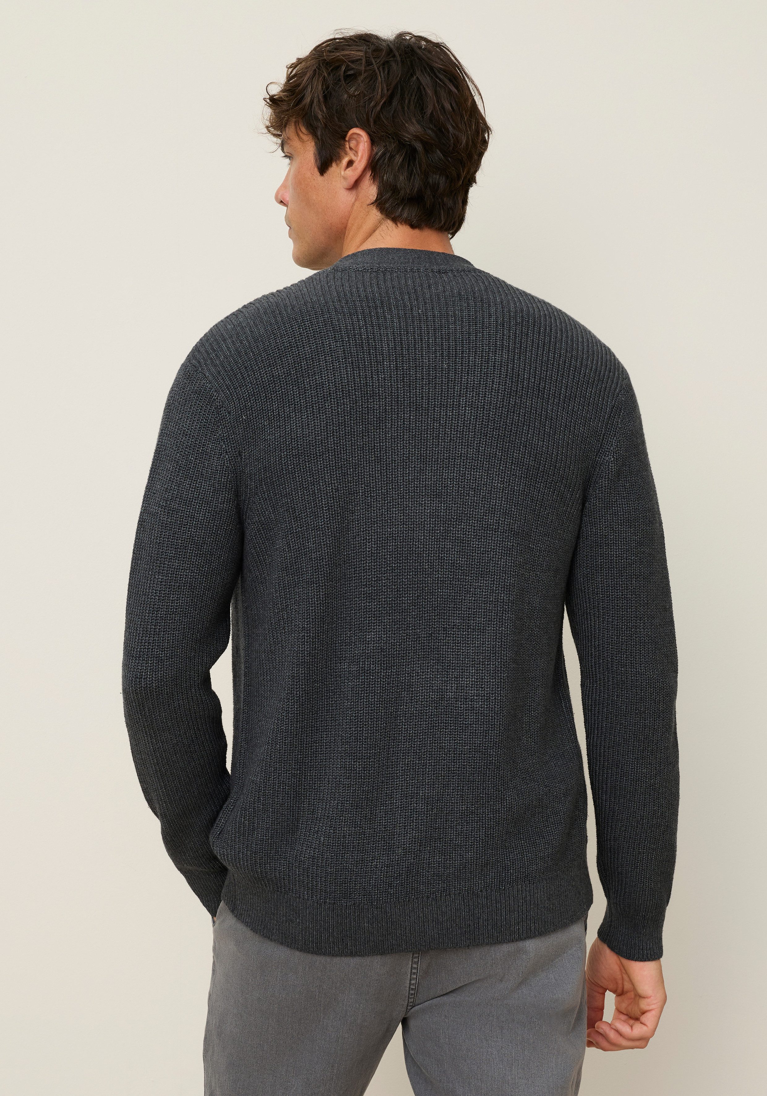 Man's World Strickjacke Neue Kollektion! Highlight Rippenqualität Regular fit, mit melierter Optik, mit Knopfleiste, Langarm