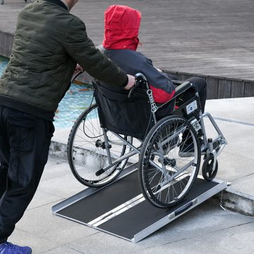 HOMCOM Auffahrrampe Rollstuhlrampe faltbar