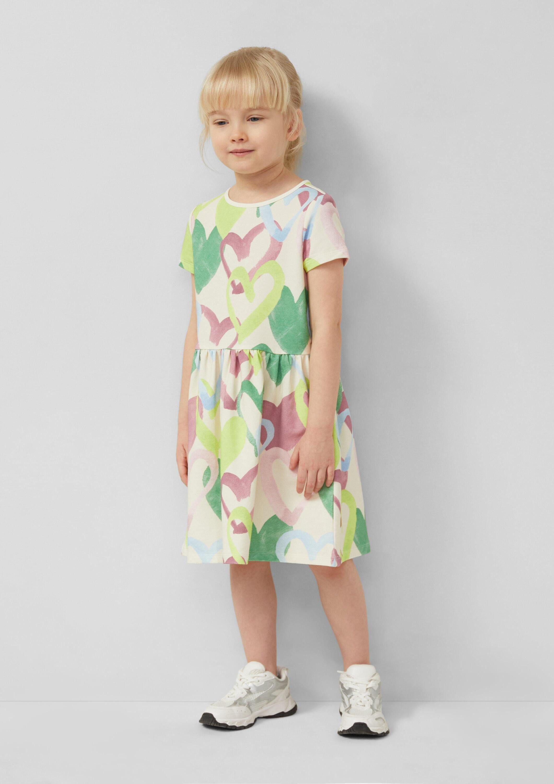 s.Oliver Minikleid Kleid Leichtes Sweat-Kleid mit All-over-Print