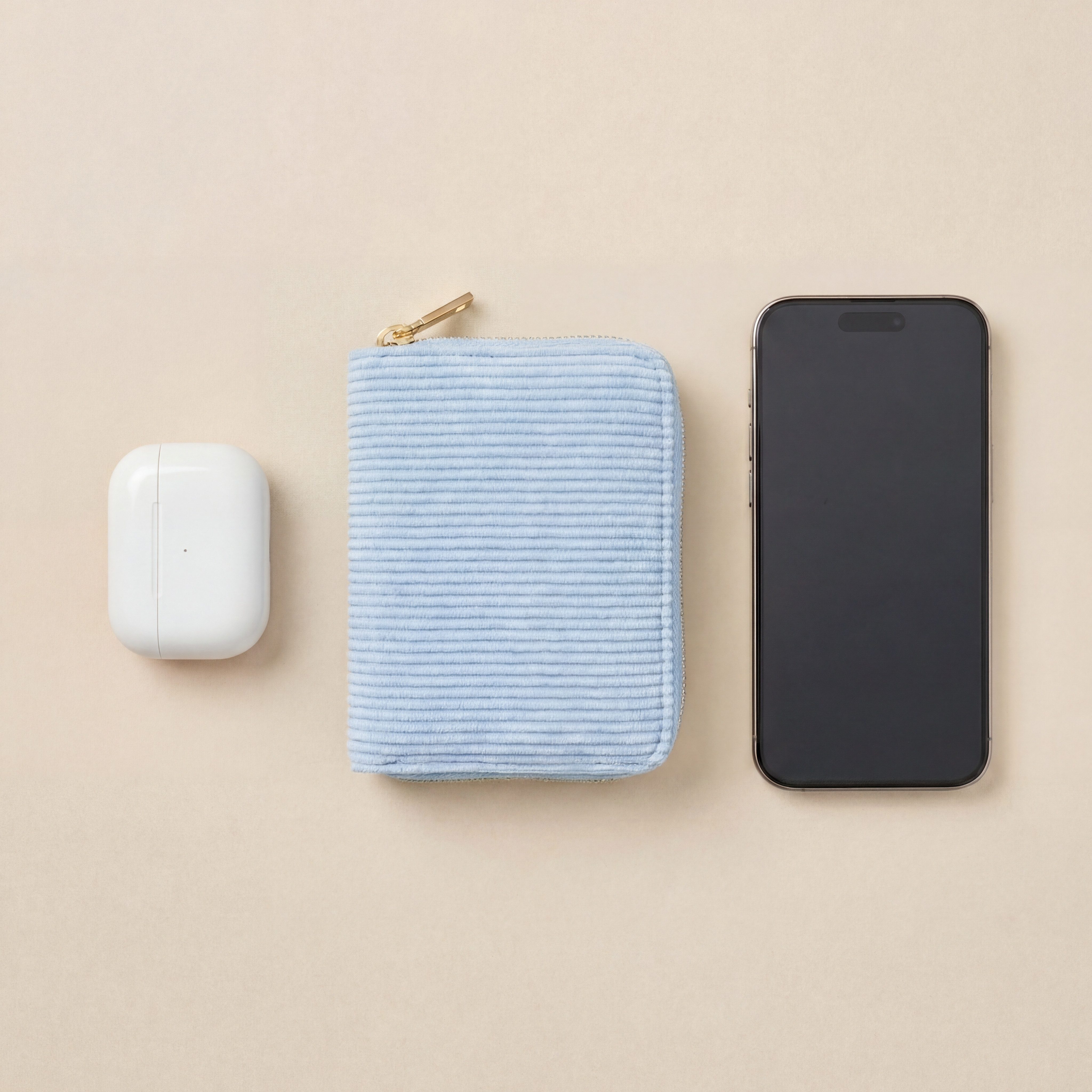 MillyMilk Geldbörse Kord Geldbeutel FONDO Damen – Mini Portemonnaie Stoff Pastell klein, Formstabil & kompakt – kein labberiges Säckchen!