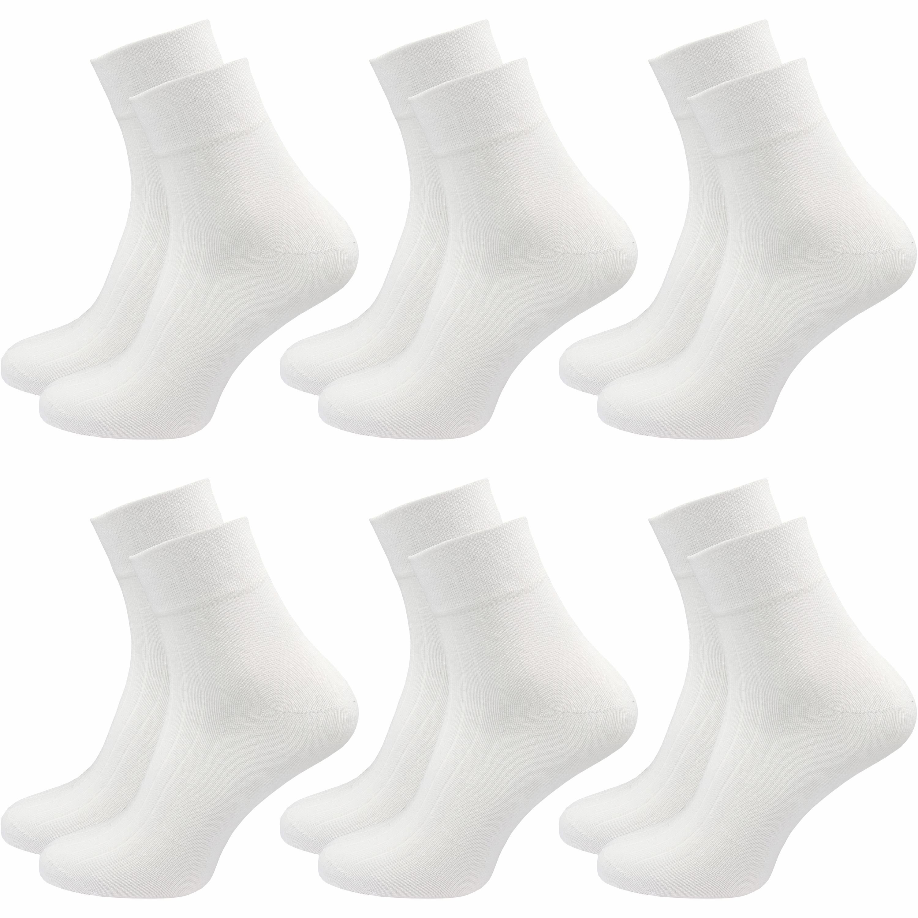 GAWILO Diabetikersocken für Damen ohne Gummibund & ohne Naht - kurze Socke (6 Paar) Breiter Piquet-Strick am Komfortbund, Venensocke aus weicher Baumwolle