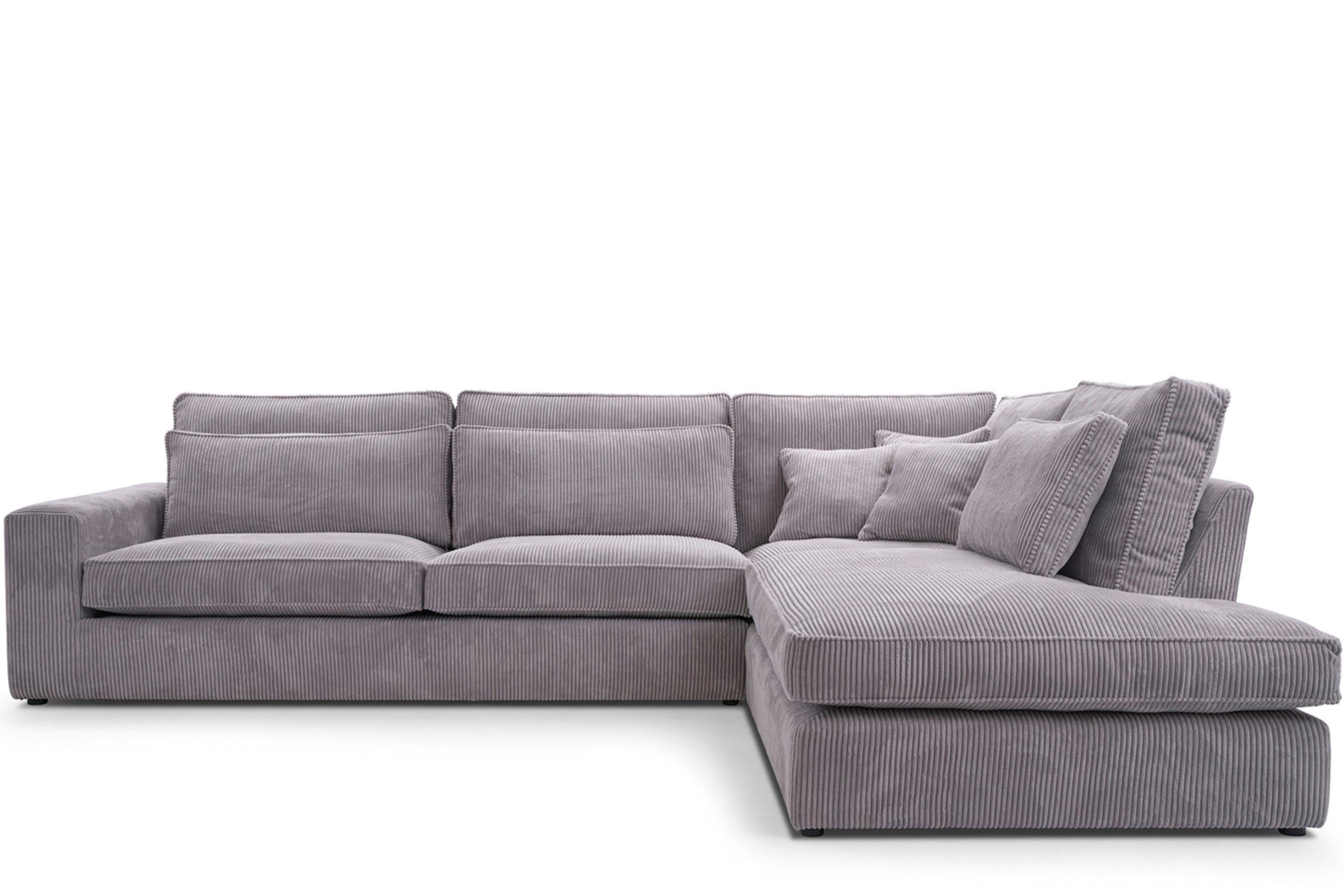 KONSIMO® Ecksofa Rechte Ecke IMPERA, moderne große Ecke, inklusive dekorativer Kissen