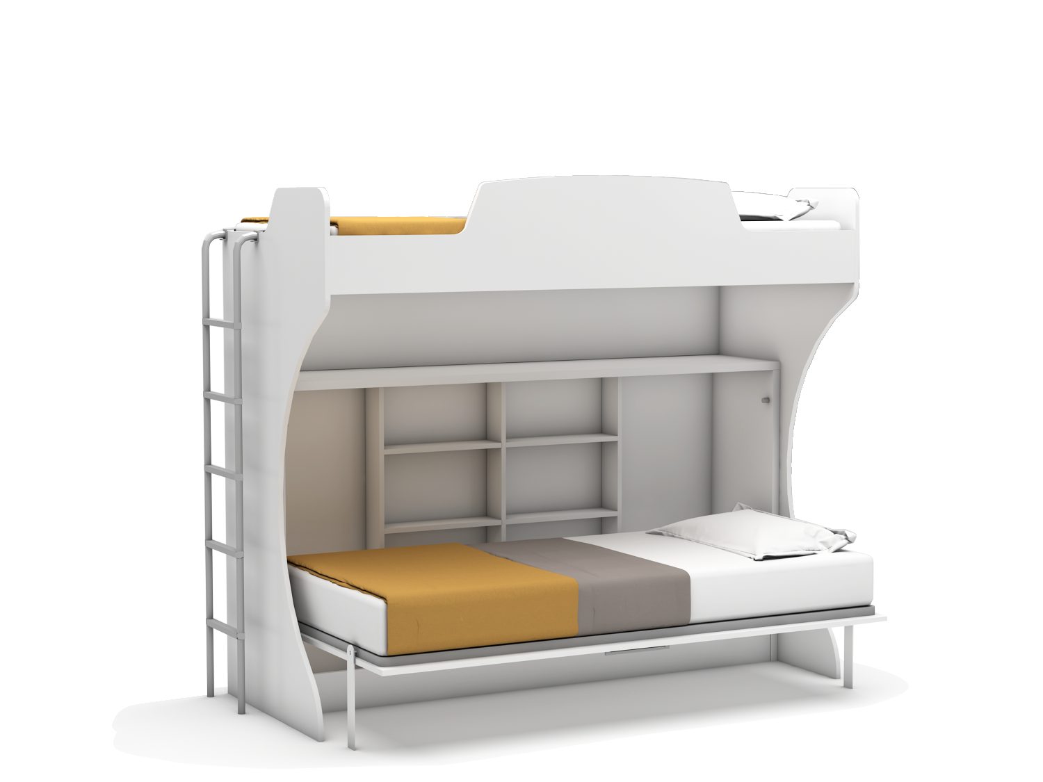 Multimo Schrankbett Hochbett Academy mit Klappbett Life