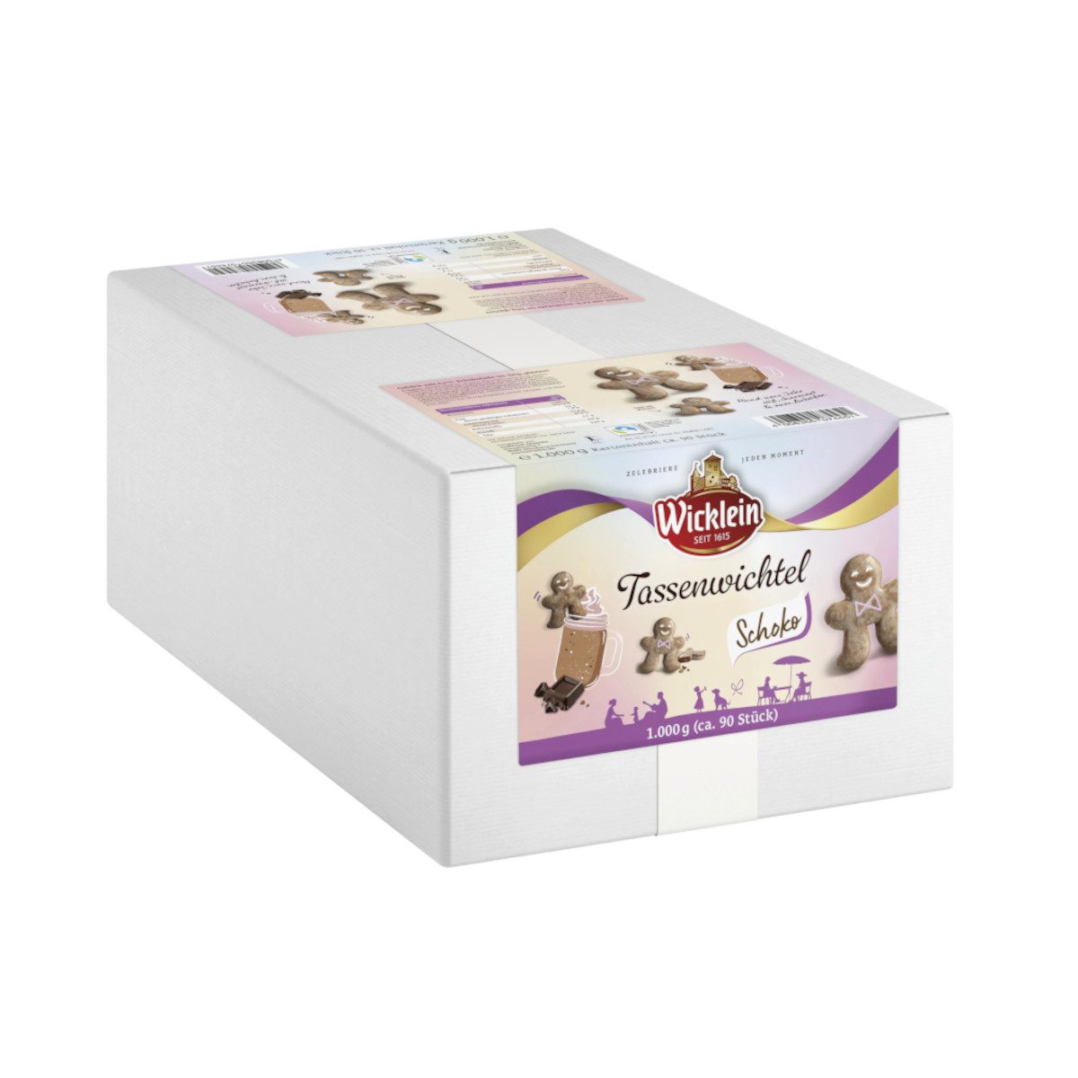 Wicklein Süßigkeit, Wicklein Tassenwichtel Schokolade im Teig lose im Karton Packung 1000g