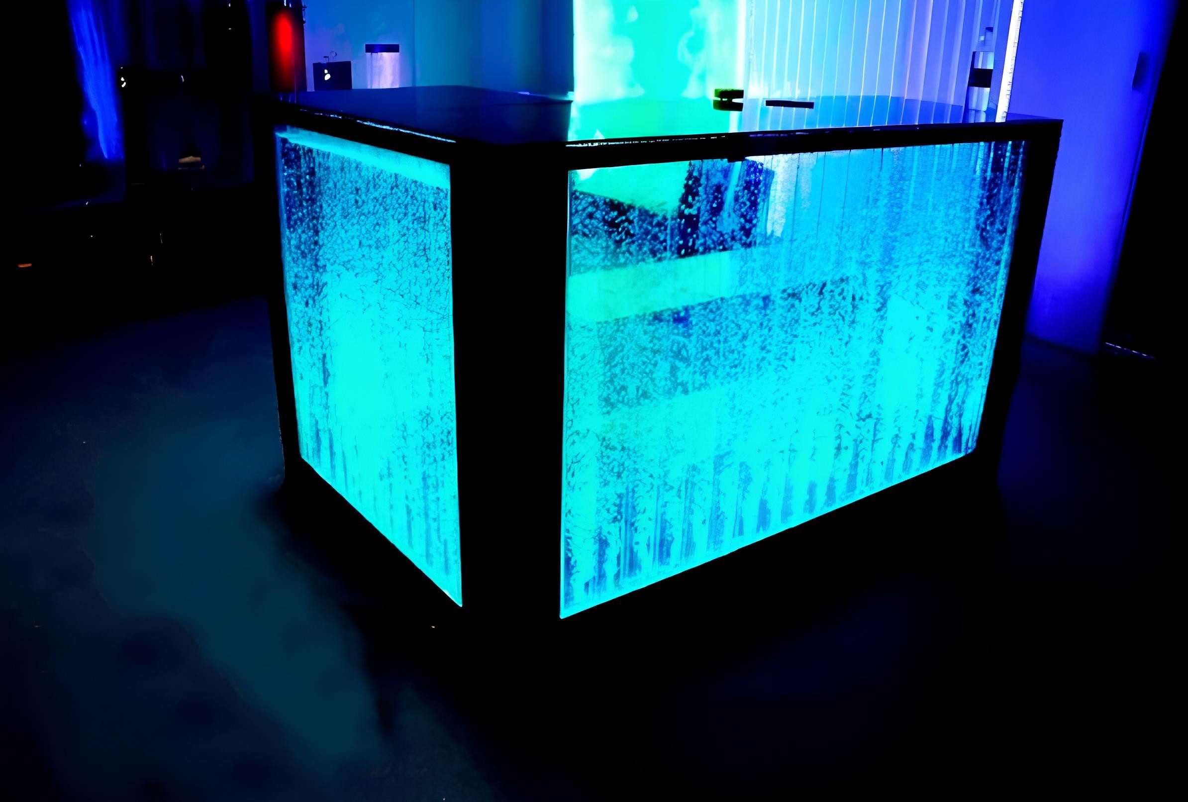 JVmoebel Empfangstheke Bartisch Wasser Wand Bartheke Beleuchtete Bartisch Bartheke Led Regal, Made in Europa