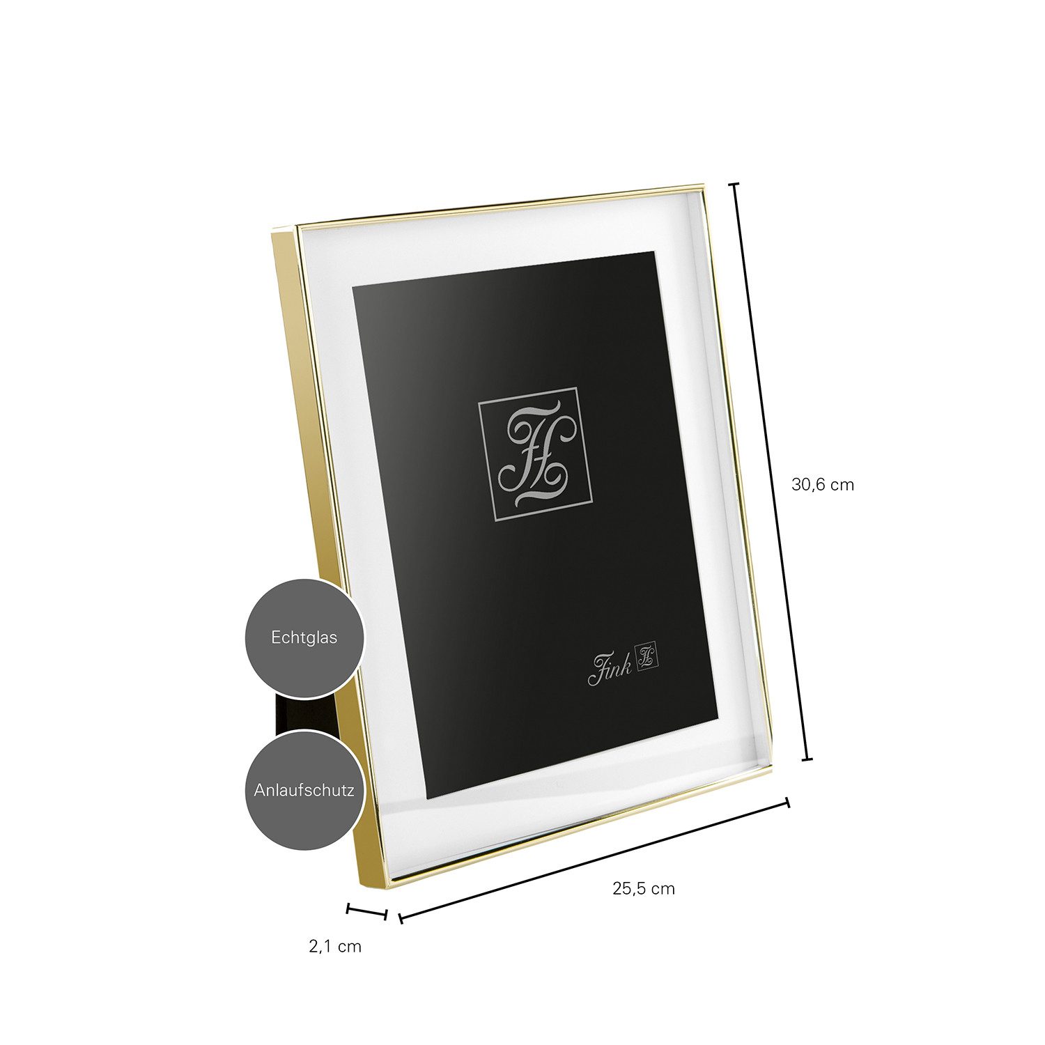 Fink Bilderrahmen KIM Bilderrahmen 20x25 cm - Glas/ Metall - goldfarben, Fo günstig online kaufen