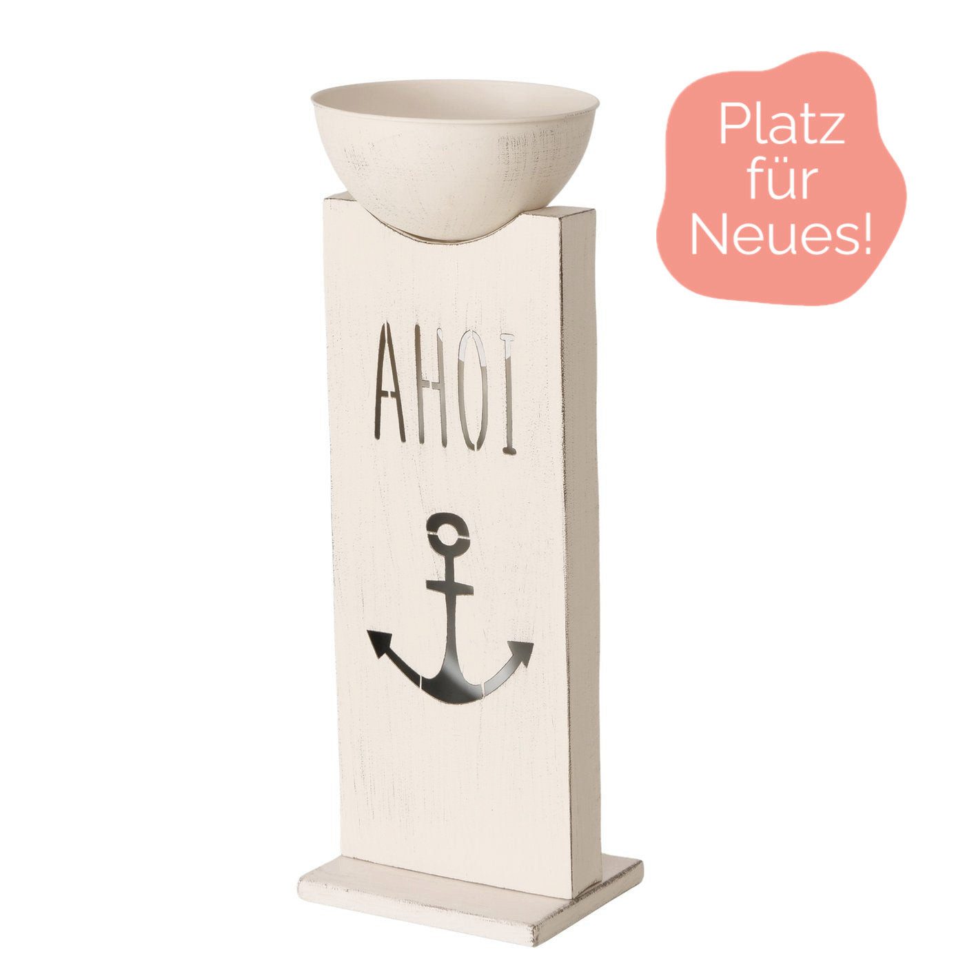 BOLTZE Dekosäule Dekosäule mit Pflanzschale aus Metall " Ahoi " weiß 73 cm von Boltze -