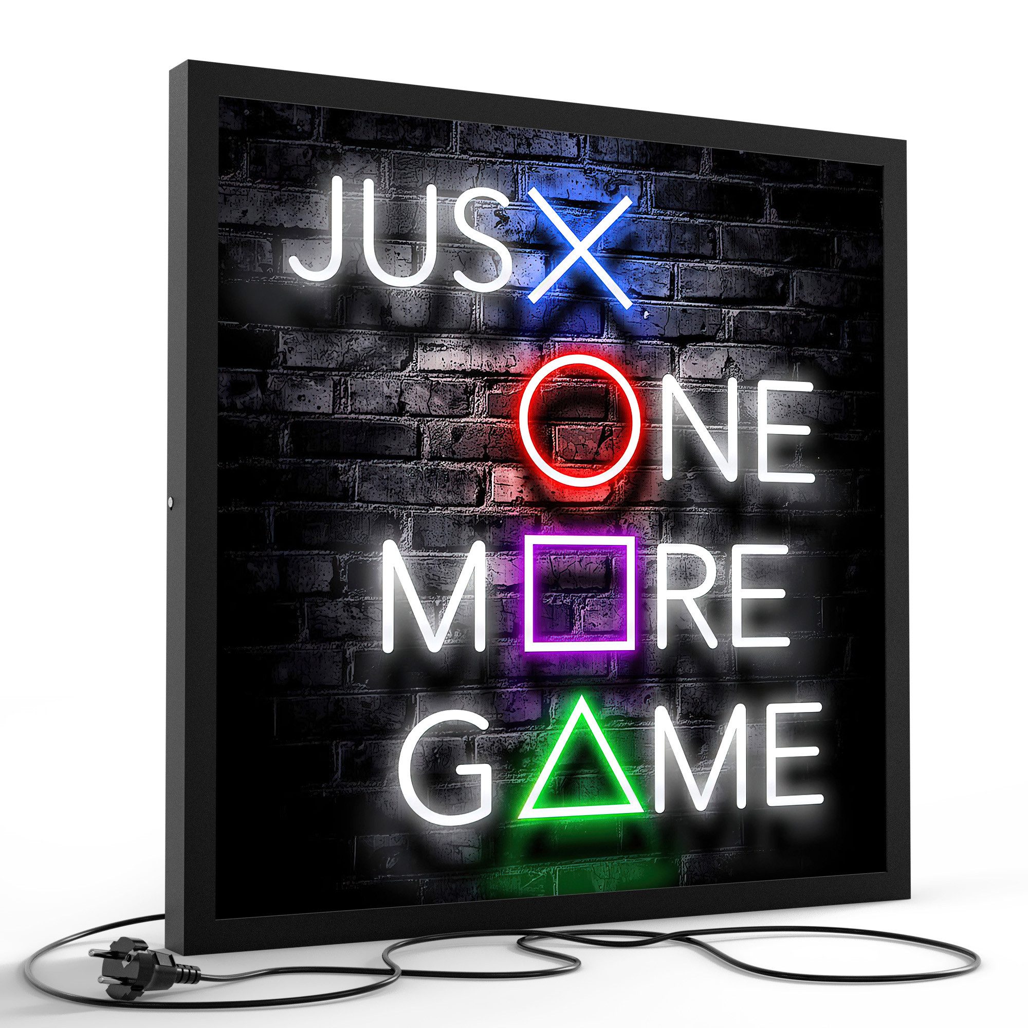DEQORI LED-Bild 'Nur noch ein Spiel', (1 St), LED Lampe Leuchte Leuchtbild Bild beleuchtet Deckenleuchte Wandlampe