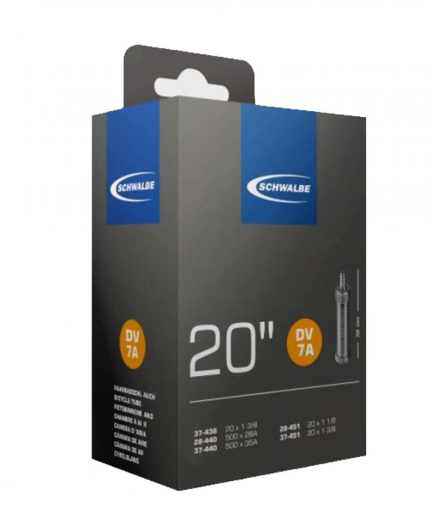 Fahrradschlauch Schwalbe Schlauch DV7A 20x1 1/8-1 3/8" 28/37-438/451 DV 32mm