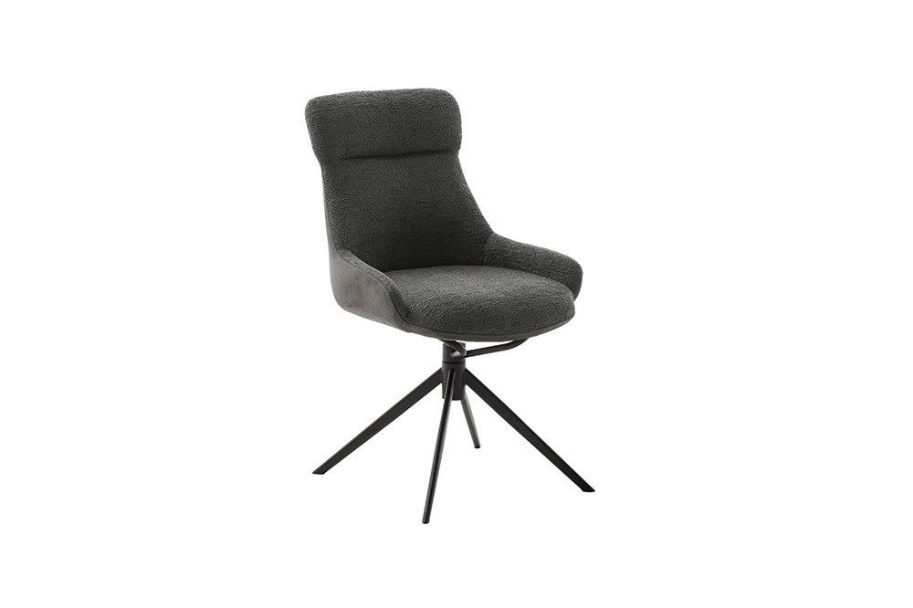 Esszimmerstuhl 2er Set Stuhl Pelion, drehbar, anthrazit