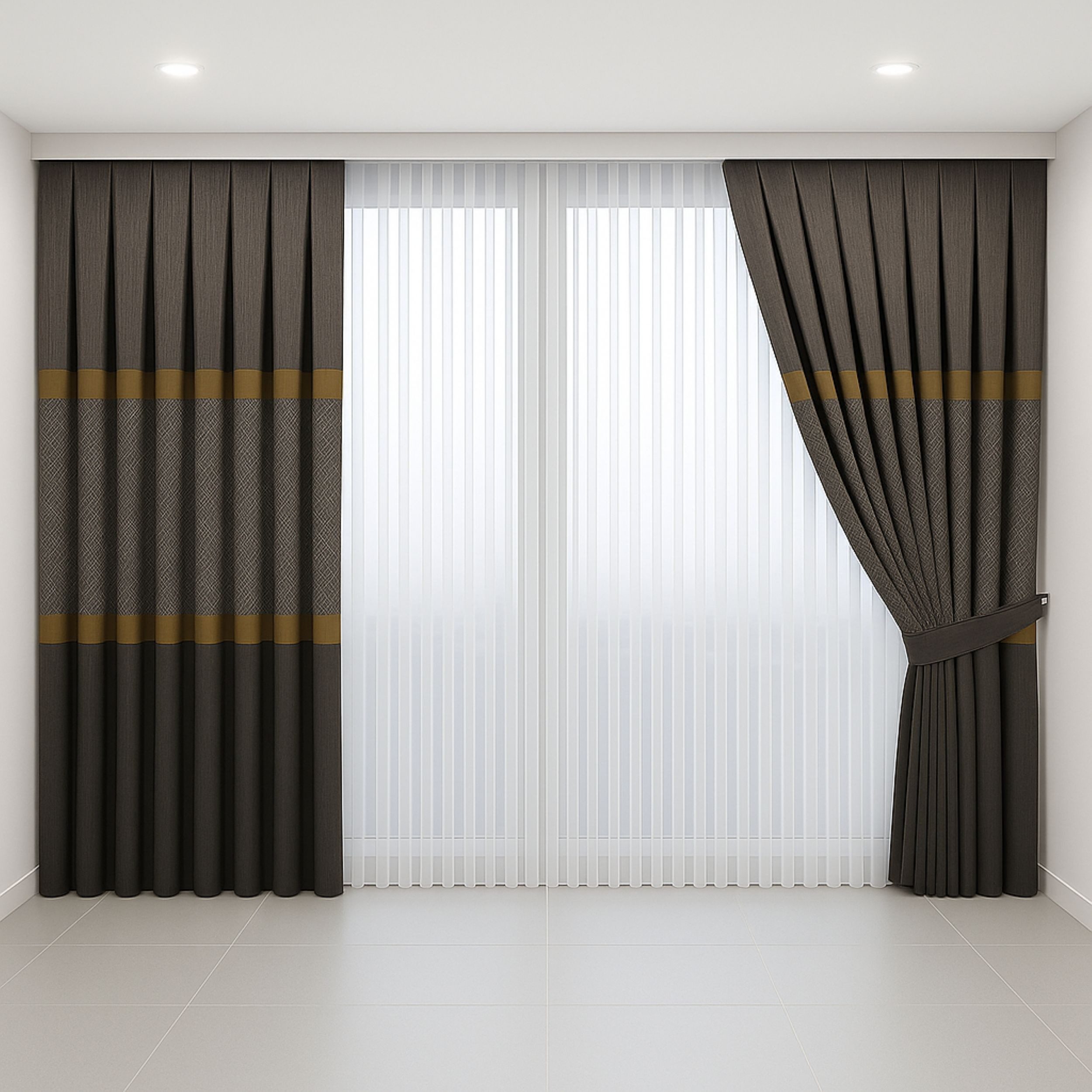 Gardinen by Justyna Vorhang Braun Falten Fon Gardine Komplett Set (5 St), K günstig online kaufen