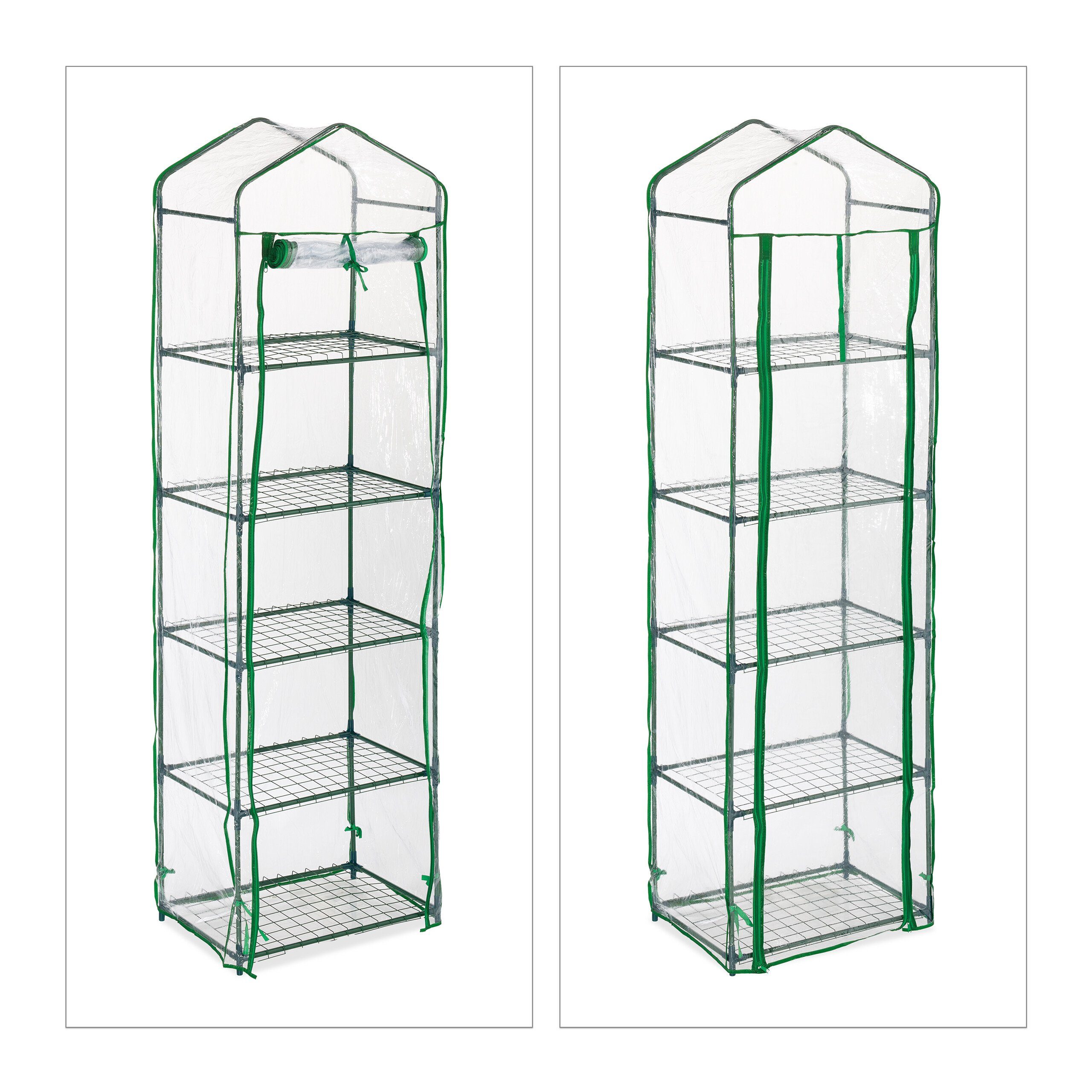 relaxdays Foliengewächshaus Balkon-Gewächshaus mit PVC-Folie