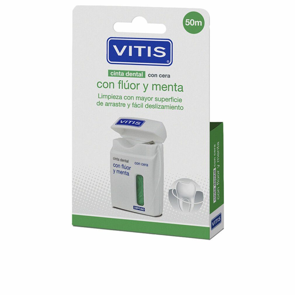 Vitis Zahnseide Dental Tape mit Fluorid und Minze 2x50m, (Packung)